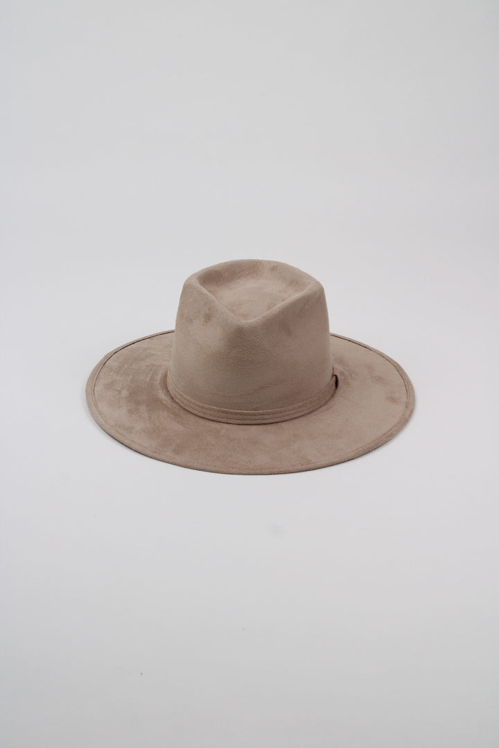 Vegan Suede Diamond Hat - Flat Brim - Sand