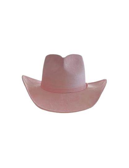 Vegan Suede Heart Shaped Cowboy Hat- Blush Pink