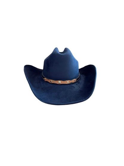 Texana Vegan Suede Cowboy Hat- Navy Blue