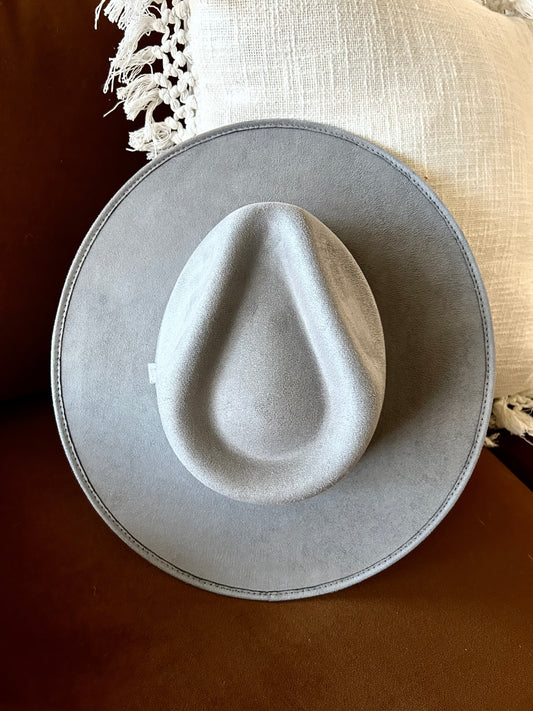 Vegan Suede Rancher Hat - Grey