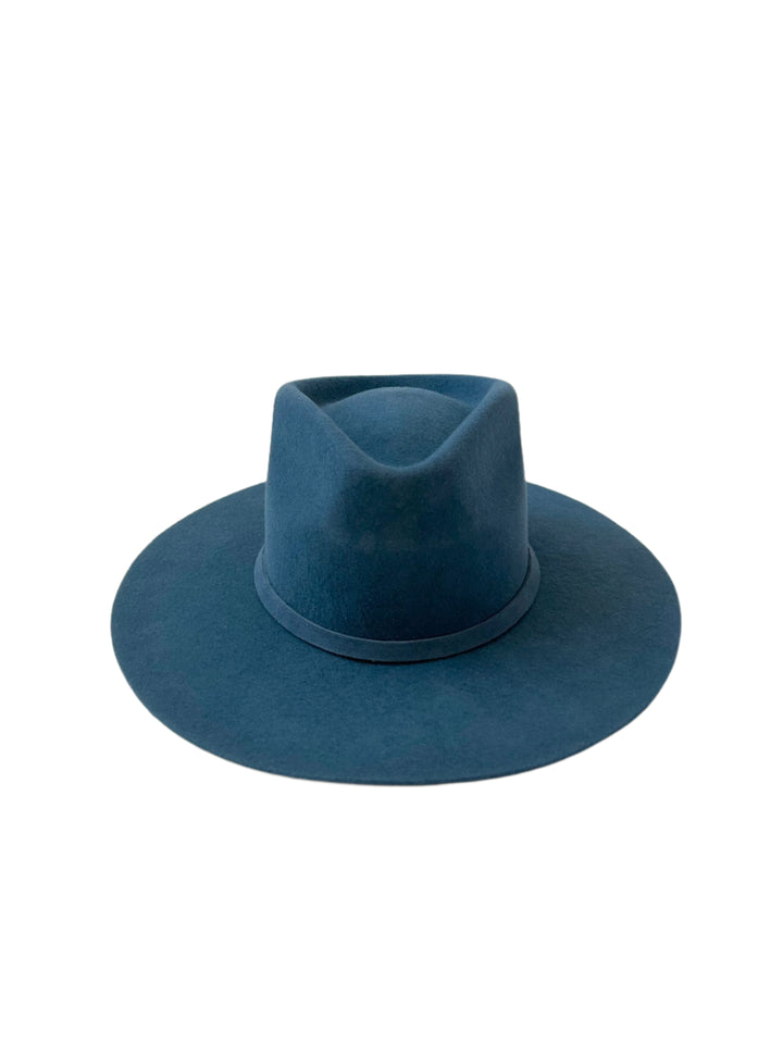 Emery Merino Wool Teardrop Rancher Hat - Peacock Blue