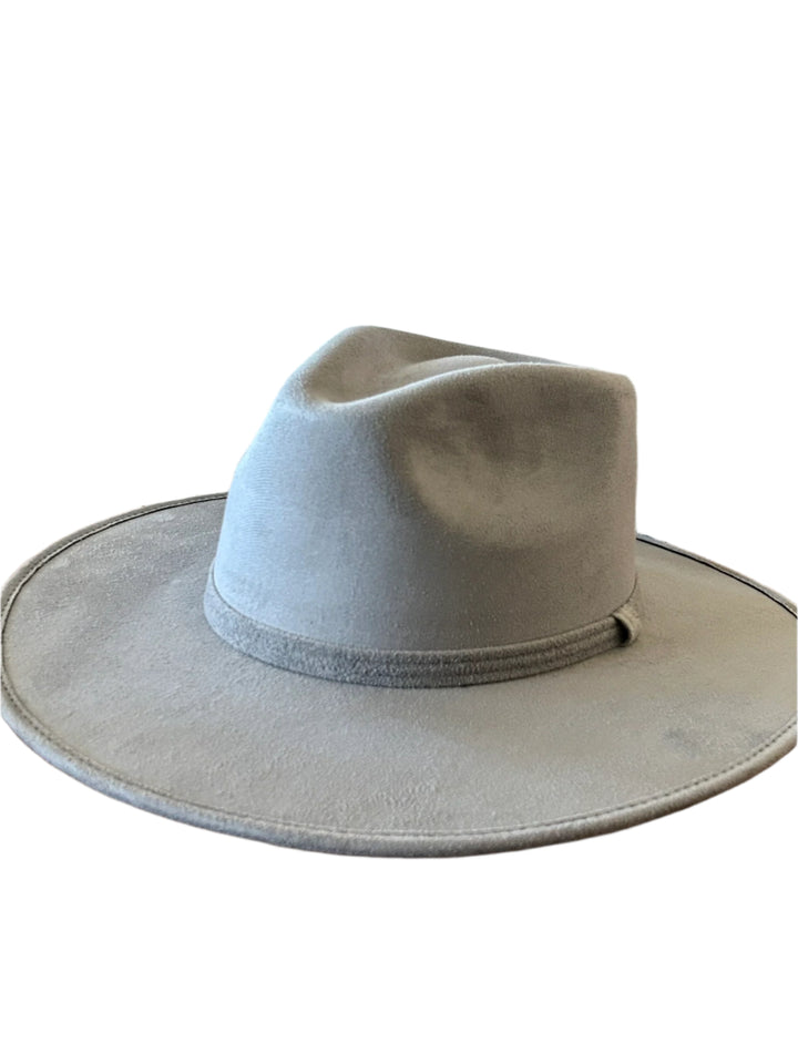Vegan Suede Rancher Hat - Grey