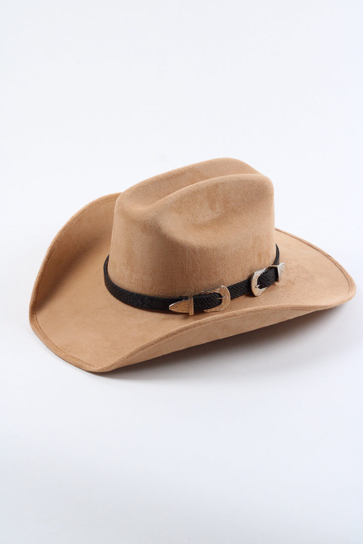 Double Buckle Leather Hat Band