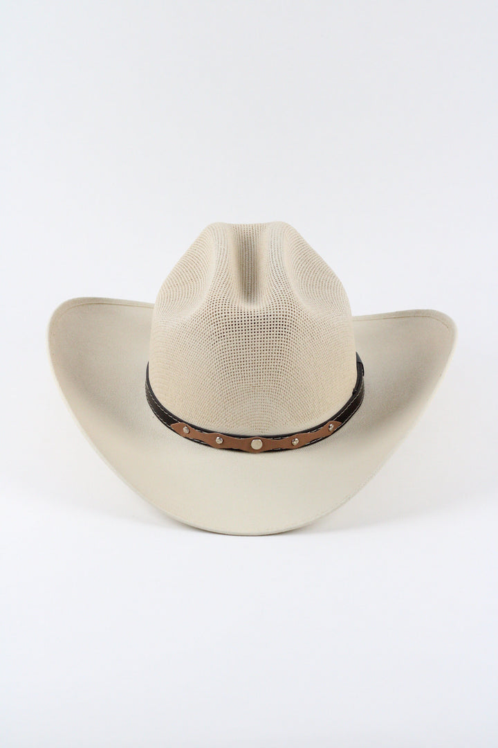 Luckenbach Cattlemen Mesh Top Structured Cowboy Hat - Ivory