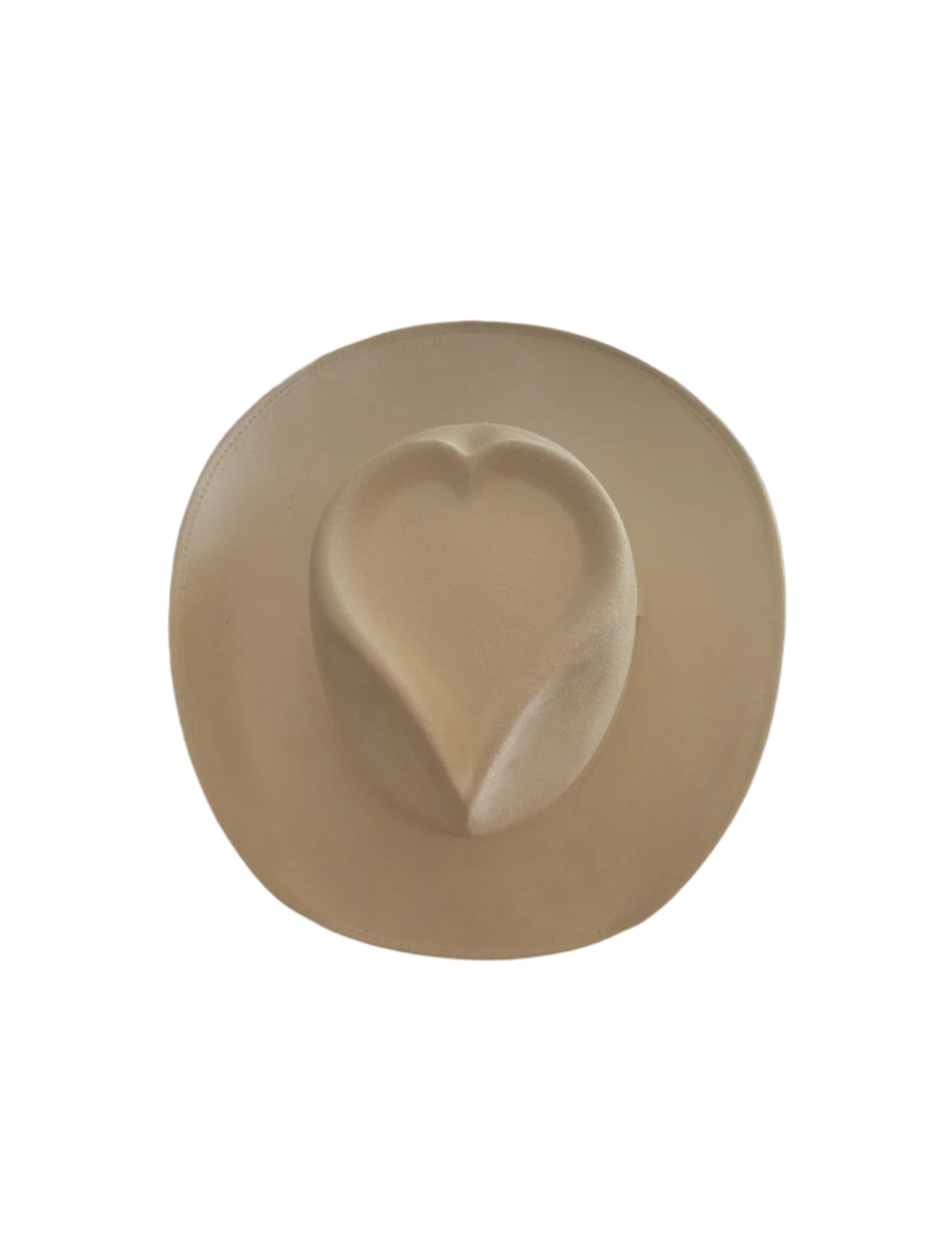 Vegan Suede Heart Shaped Cowboy Hat- White