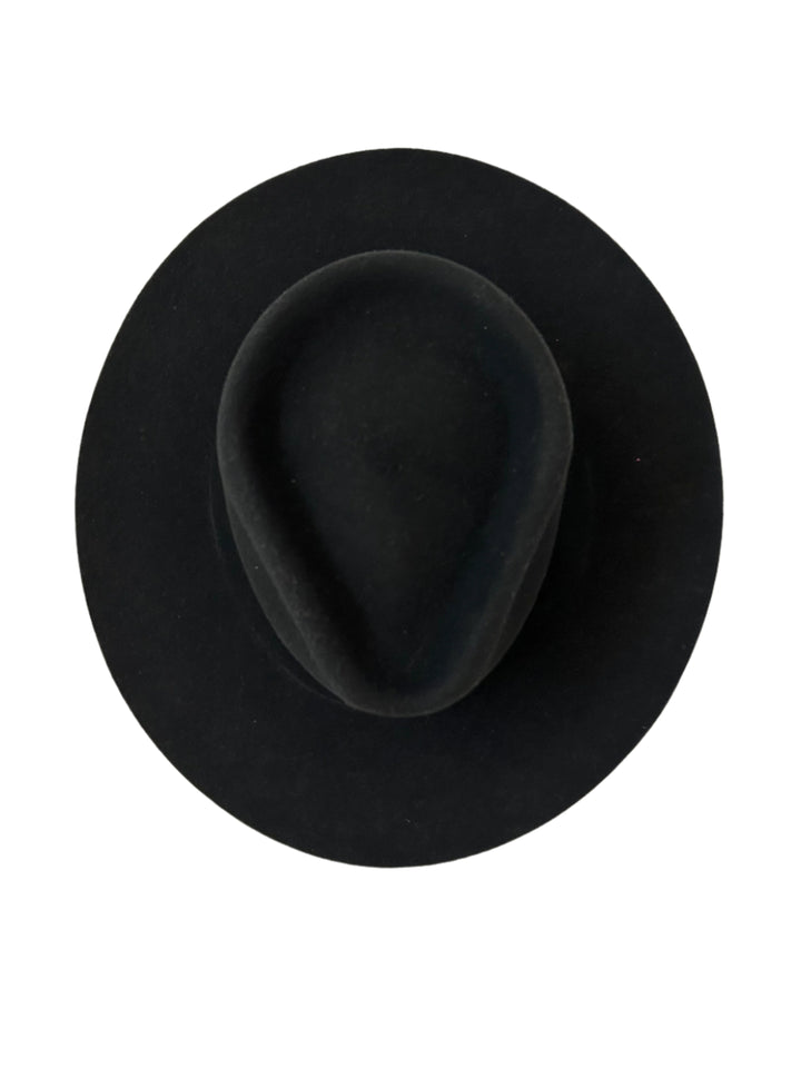 Emery Merino Wool Teardrop Rancher Hat - Black