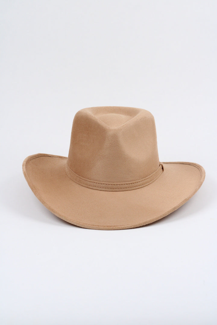 Amarillo Vegan Suede Cowboy Rancher Hat- Cappuccino