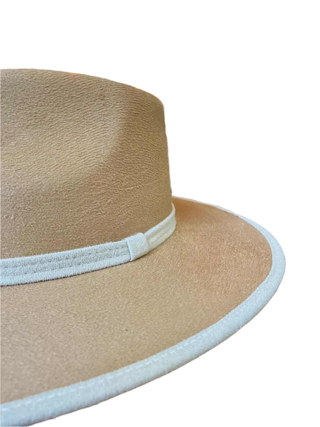 Vegan Suede Rancher Hat - Duo Tone -  Cappuccino + Ivory