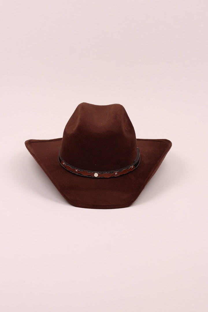 Austin Vegan Suede Cowboy Hat- Chocolate Brown