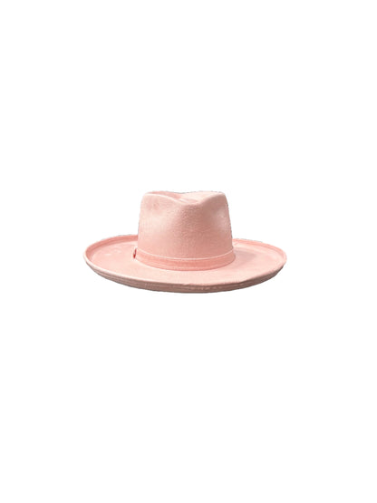 Vegan Suede Diamond Hat - Pencil Brim - Blush Pink