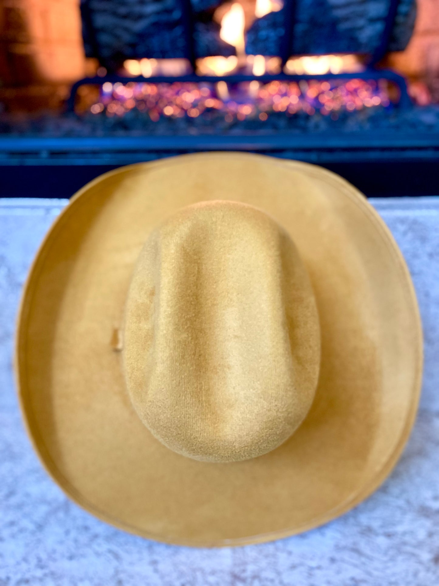Austin Vegan Suede Cowboy Hat- Mustard w/o Band