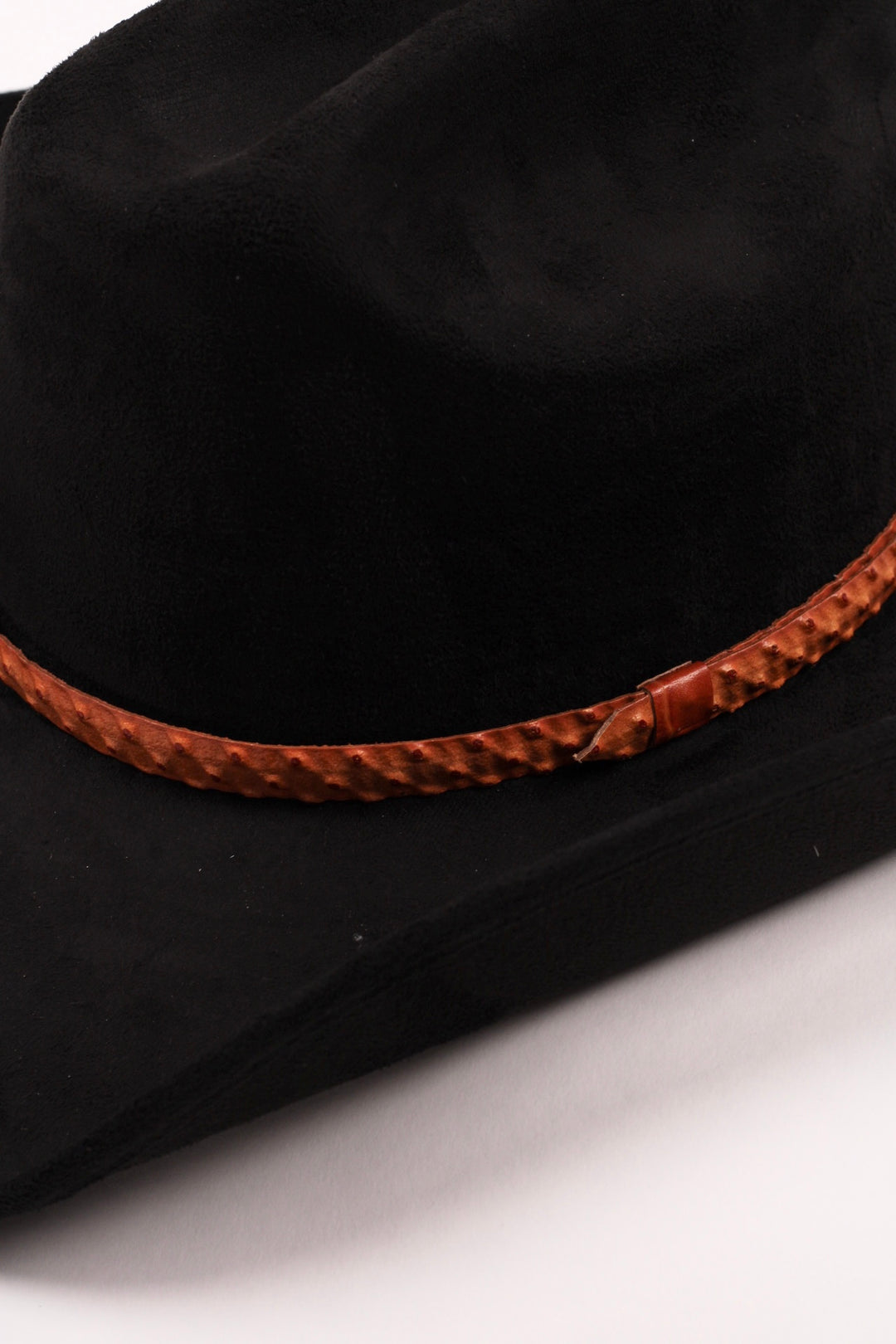 Leather Ostrich Hat Band  / Princeton Orange