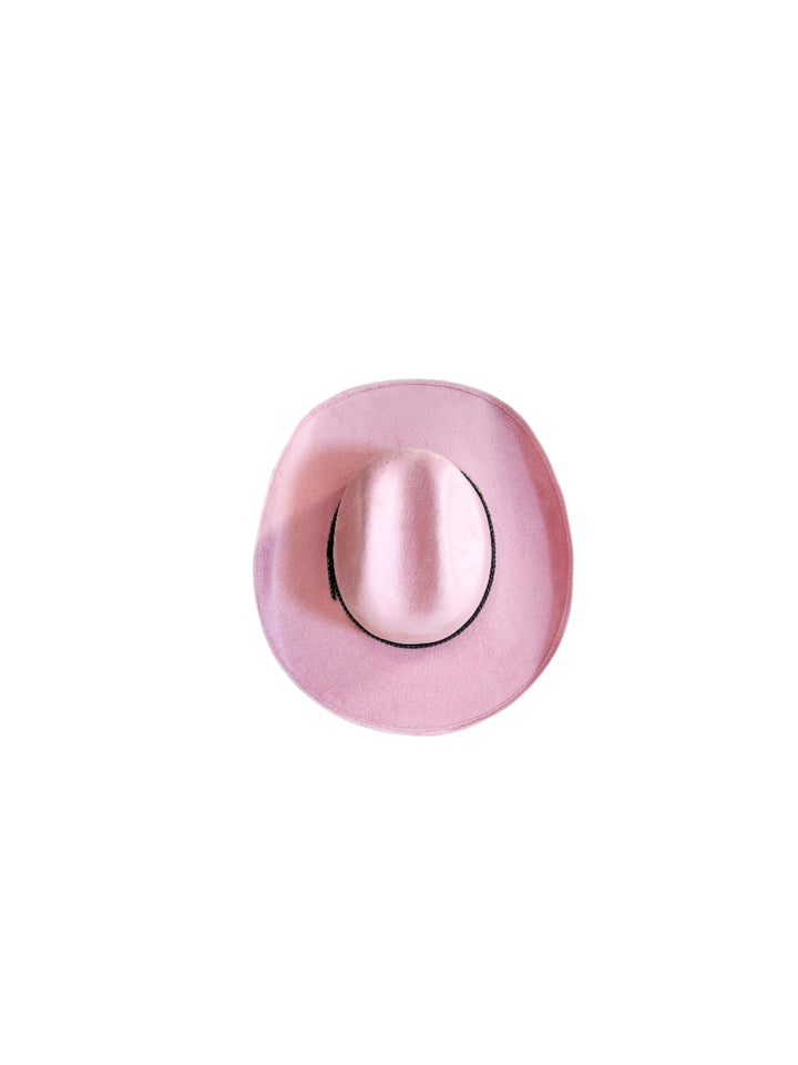Austin Vegan Suede Cowboy Hat- Blush Pink