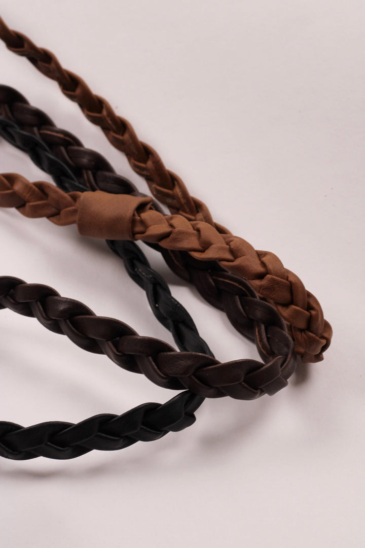 Forged Braided Faux Leather Hat Band