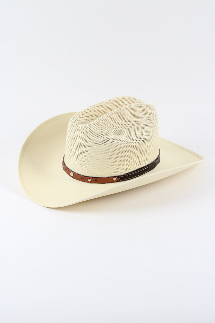 Luckenbach Cattlemen Mesh Top Structured Cowboy Hat - Natural
