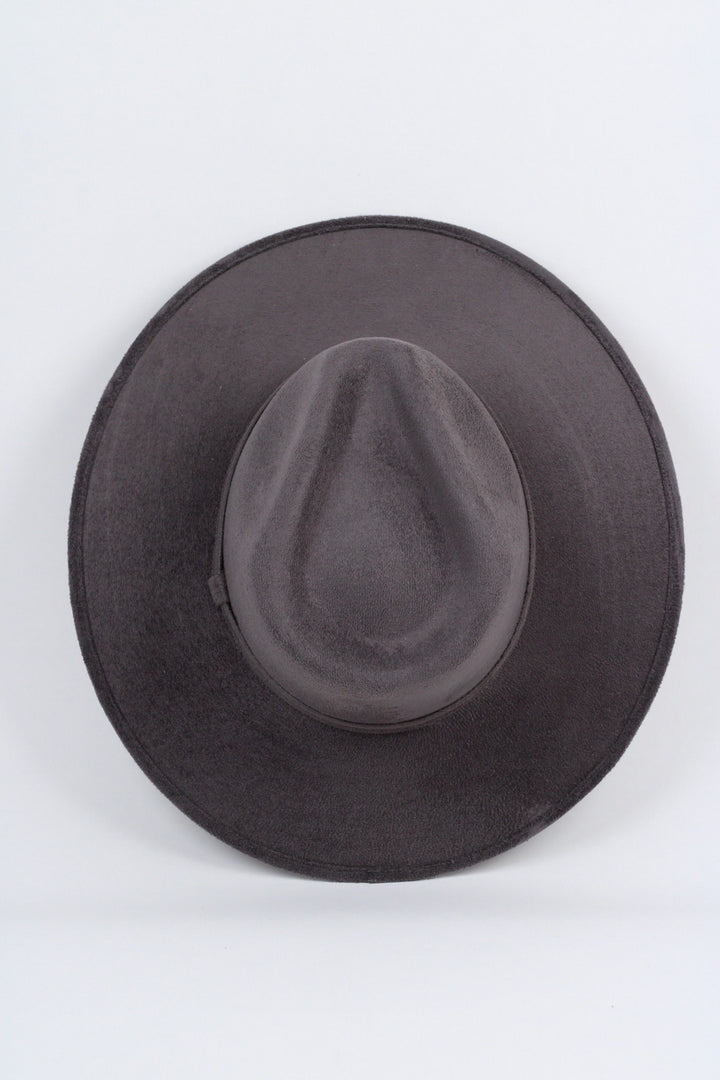 Vegan Suede Rancher Hat - Charcoal Grey