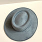 Imperfect Vegan Suede Hat - Boater  - Steele Blue