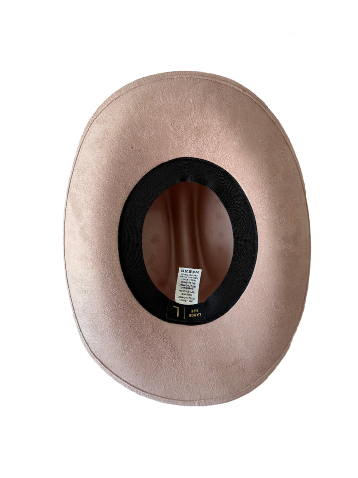 Texana Vegan Suede Cowboy Hat w/o band - Pale Dusty Rose