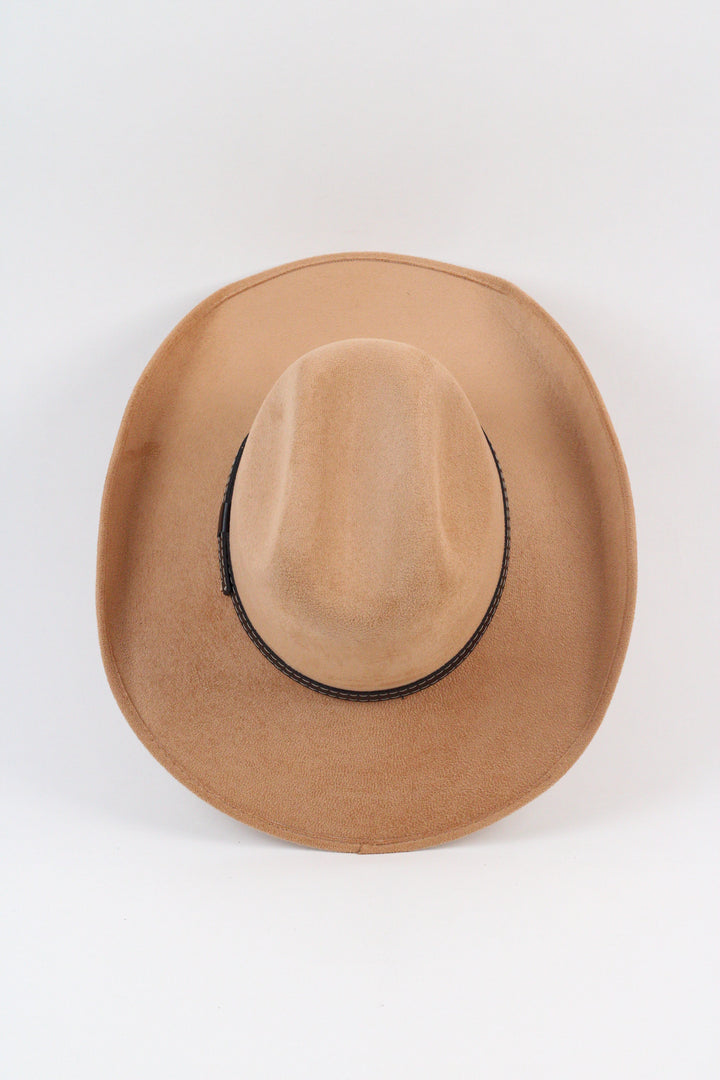 Austin Vegan Suede Cowboy Hat- Cappuccino