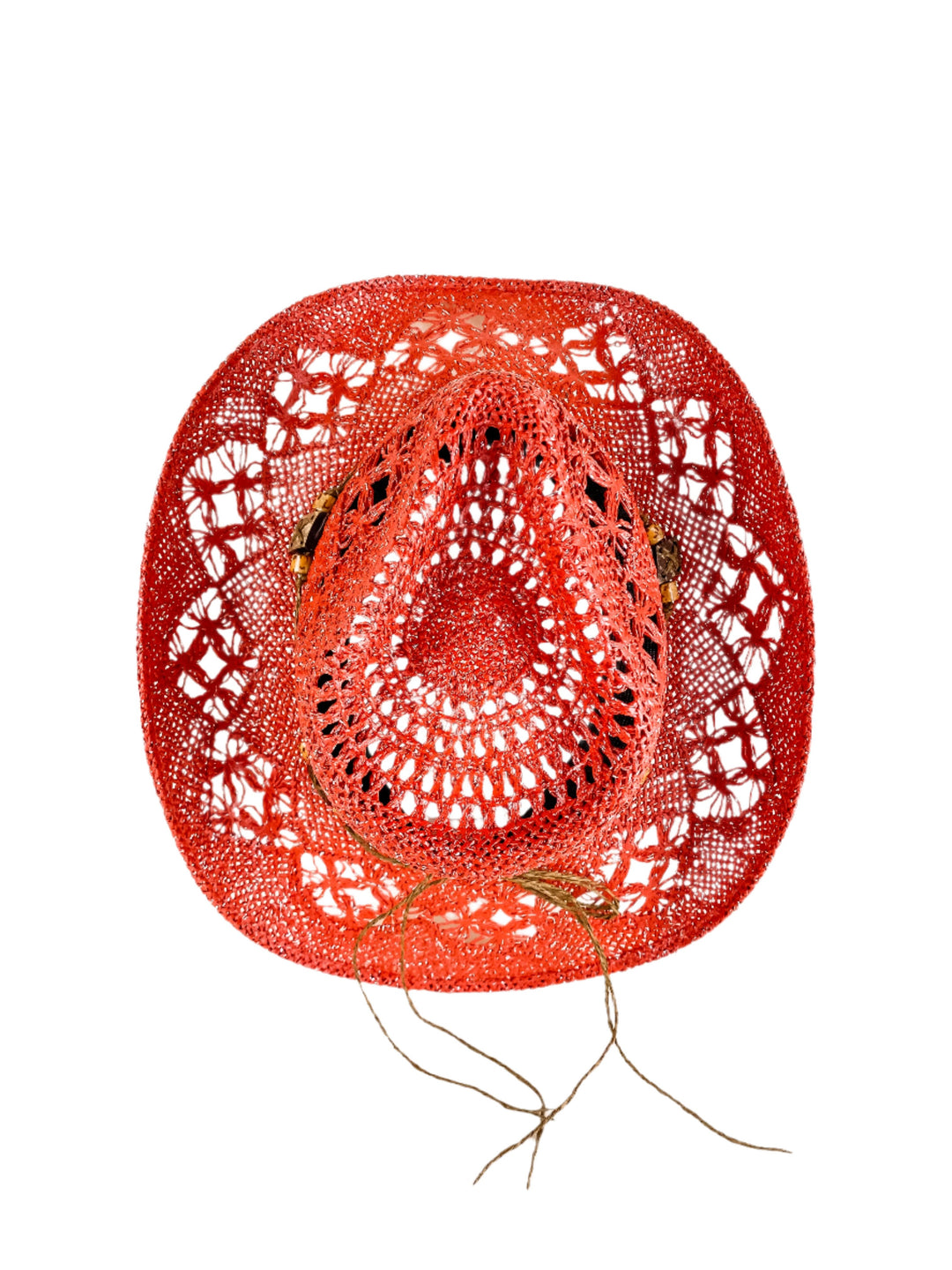 Bayside Rancher Raffia Hat - Lipstick Red
