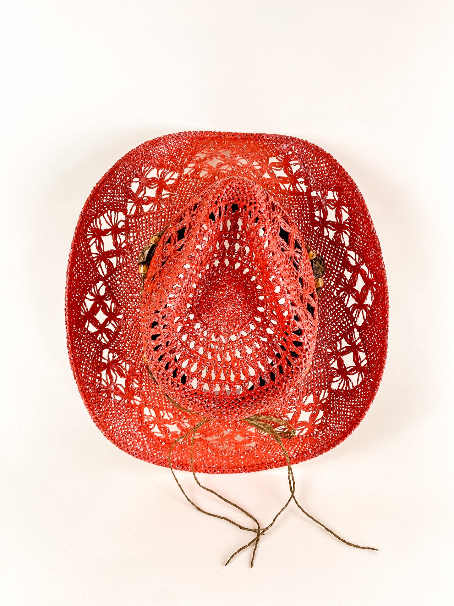 Bayside Rancher Raffia Hat - Lipstick Red