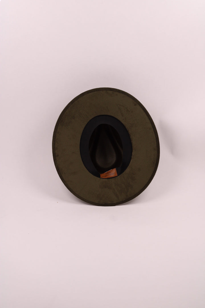 Vegan Suede Rancher Hat - Olive Green