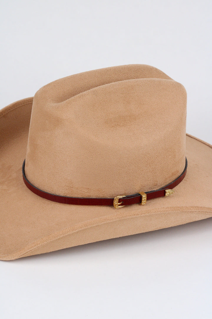Crocodile Print Leather Hat Band w/ Buckle