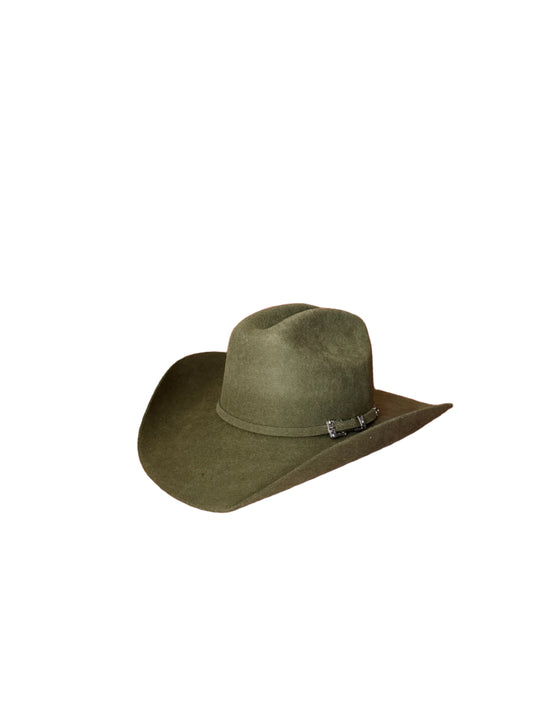 Wren Merino Wool Western Hat - Olive Green