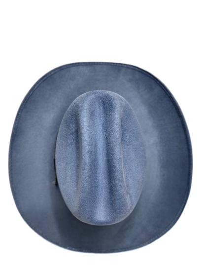 Texana Vegan Suede Cowboy Hat- Peacock Blue