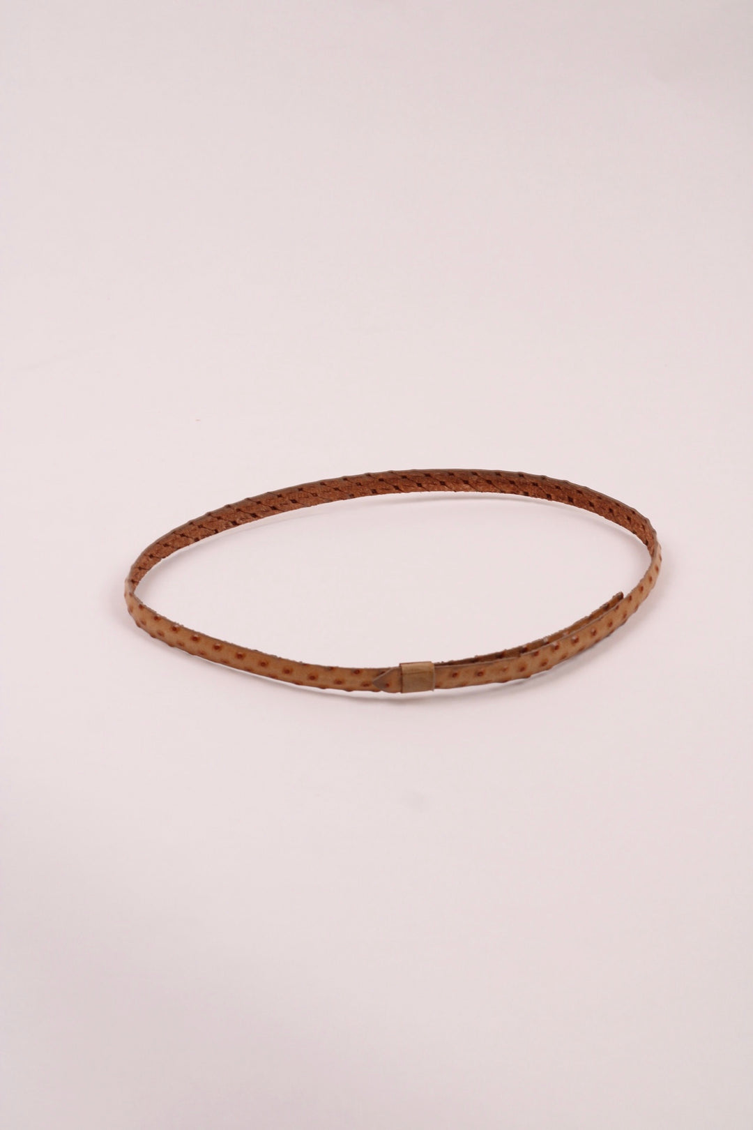 Leather Ostrich Hat Band  / Nude