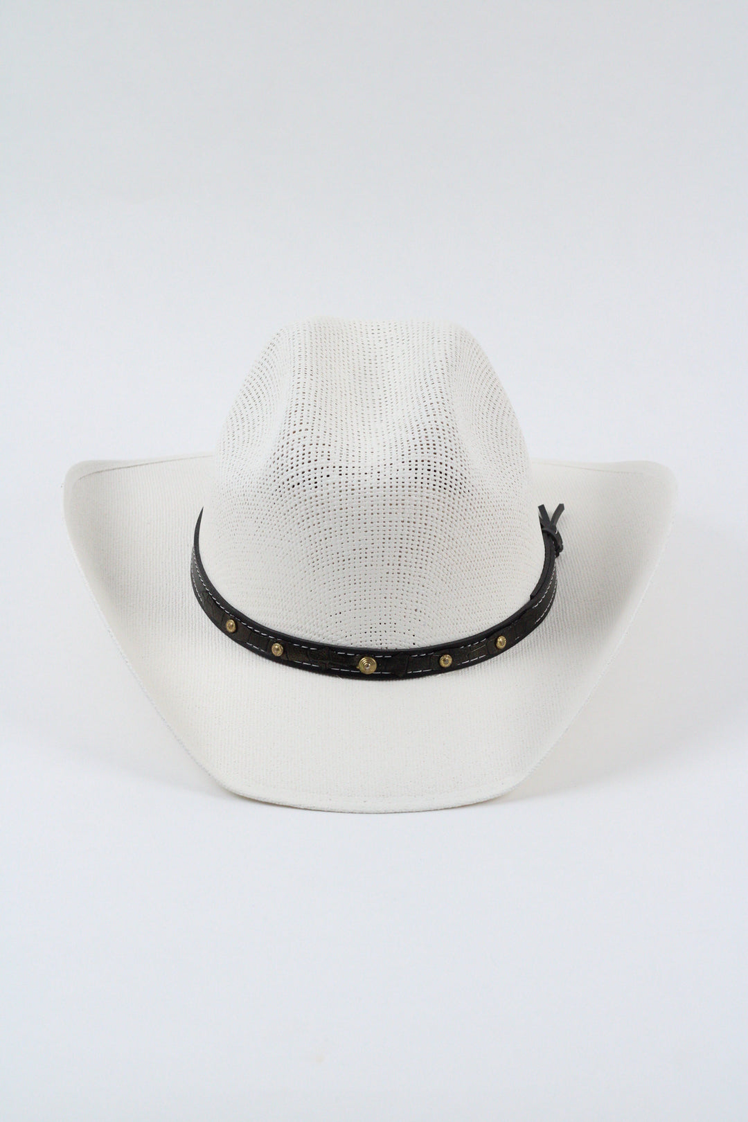 Kids Bullrider Mesh Top Structured Cowboy Hat - White