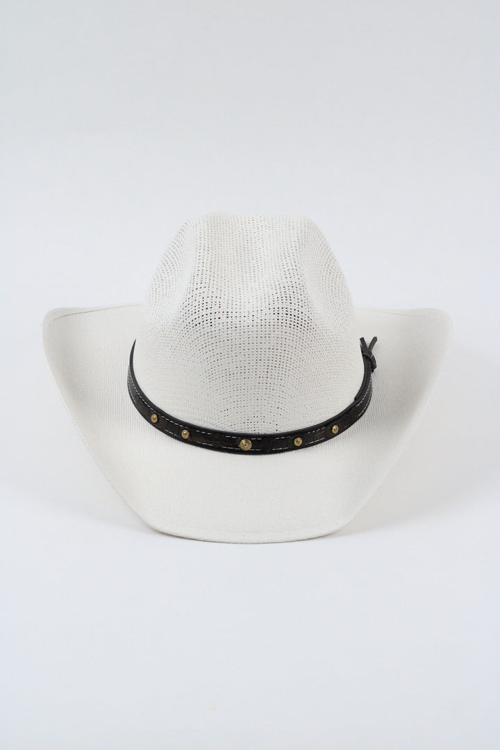 Kids Bullrider Mesh Top Structured Cowboy Hat - White