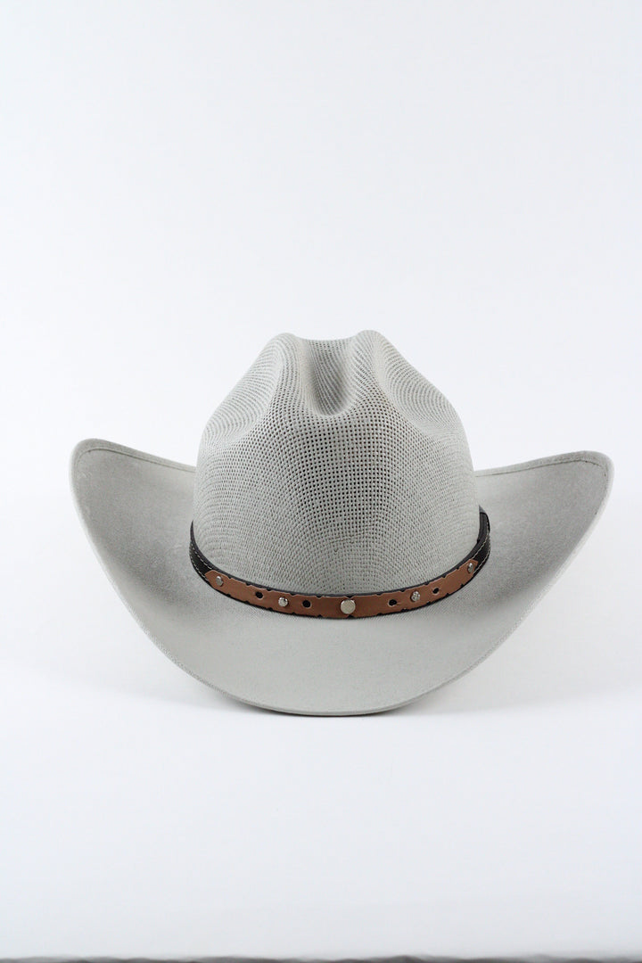 Luckenbach Cattlemen Mesh Top Structured Cowboy Hat - Light Grey