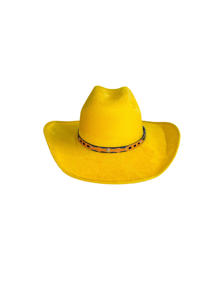 Austin Vegan Suede Cowboy Hat- Yellow