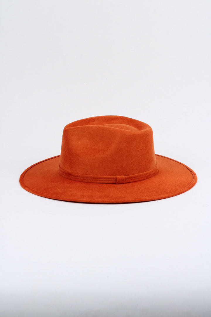Vegan Suede Rancher Hat - Orange