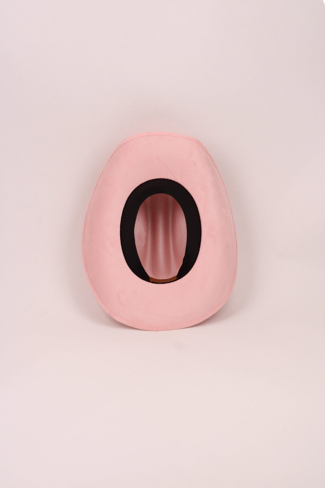 Texana Vegan Suede Cowboy Hat - Blush Pink