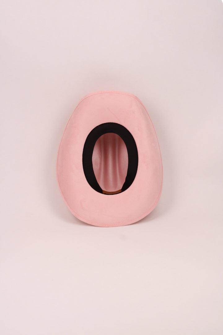 Texana Vegan Suede Cowboy Hat - Blush Pink