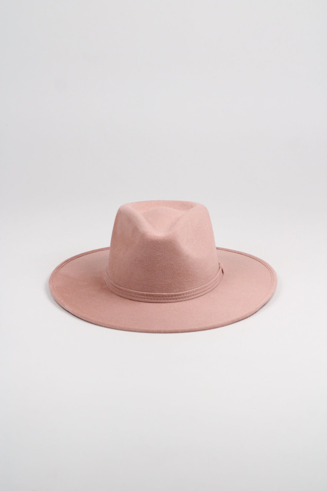 Vegan Suede Rancher Hat - Pale Dusty Rose