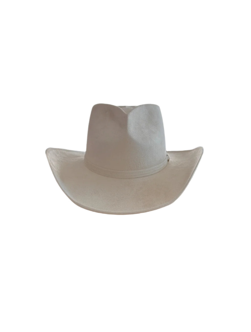 Vegan Suede Heart Shaped Cowboy Hat- Ivory