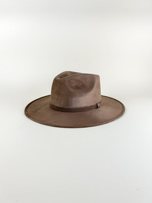 Vegan Suede Rancher Hat - Mocha