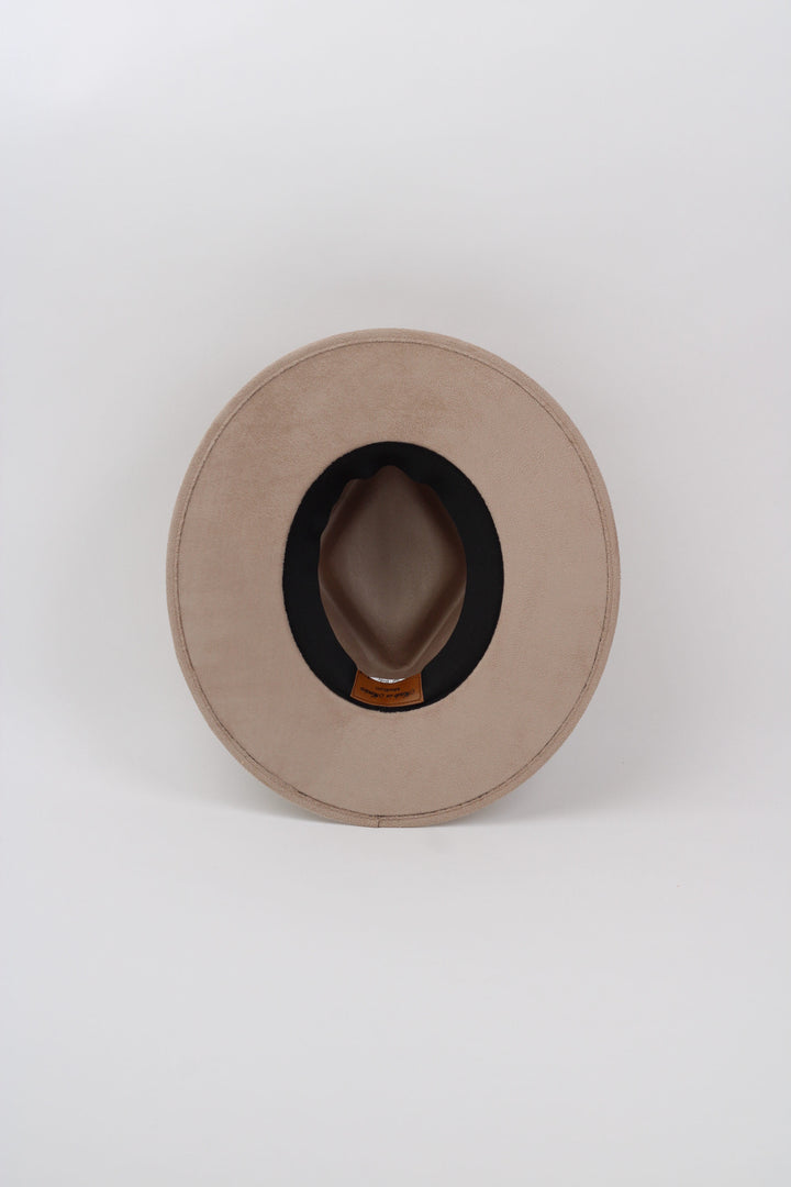 Vegan Suede Diamond Hat - Flat Brim - Sand