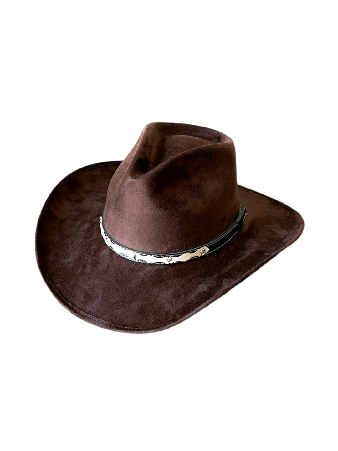 Santa Fe Vegan Suede Cowboy Rancher Hat- Chocolate Brown