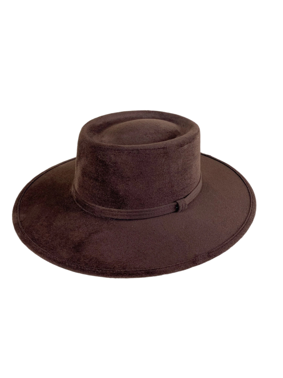 Vegan Suede Gambler Hat- Chocolate