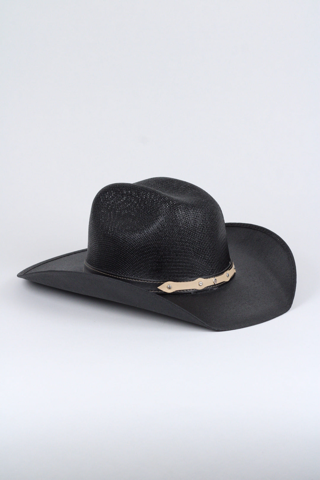 Luckenbach Bull Rider Mesh Top Structured Cowboy Hat - Black