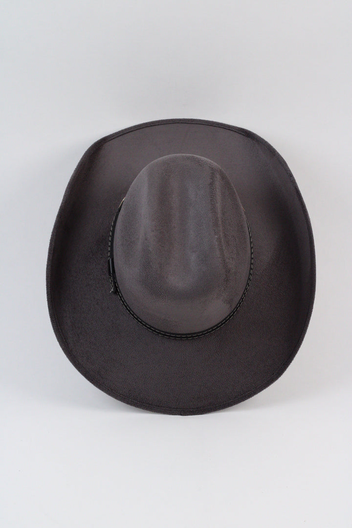 Austin Vegan Suede Cowboy Hat- Charcoal Grey
