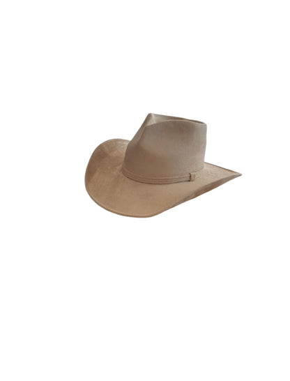 Vegan Suede Heart Shaped Cowboy Hat- Nude