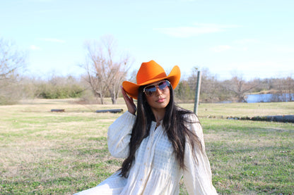 Wren Merino Wool Western Hat - Orange