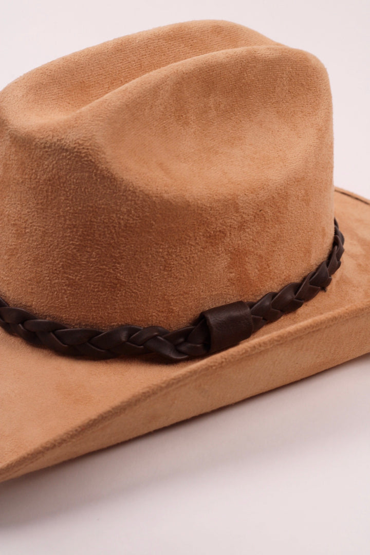 Forged Braided Faux Leather Hat Band