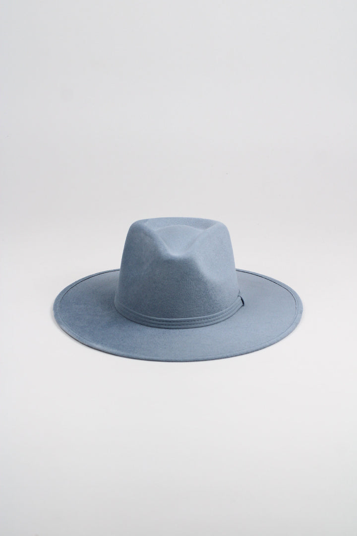 Vegan Suede Rancher Hat - Steel Blue