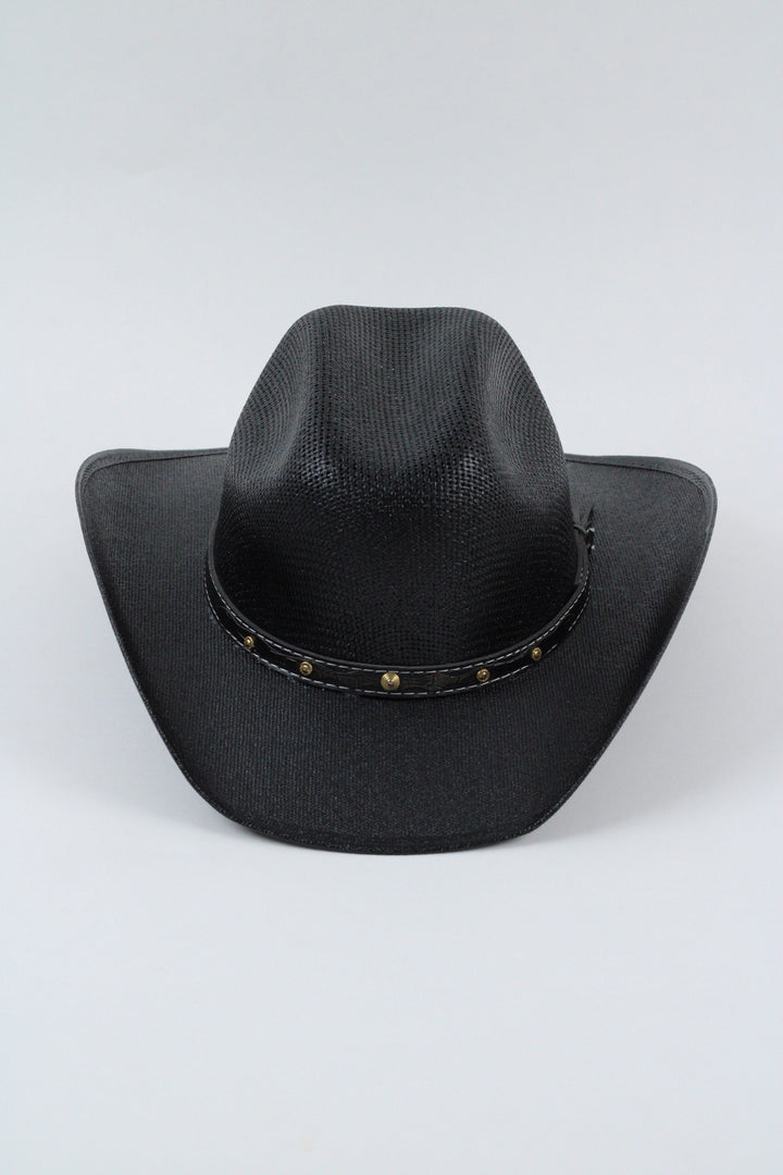Kids Bullrider Mesh Top Structured Cowboy Hat - Black